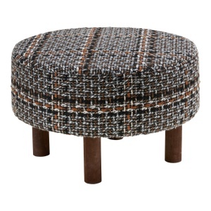 Taburet rotund din textil multicolor 36 cm Falkirk House Nordic