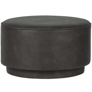 Taburet rotund gri antracit din textil 60 cm Coffee Woood