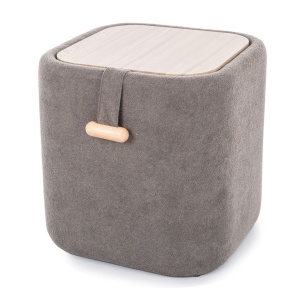 Taburet rotund gri din textil 37x37 cm Nap The Home Collection
