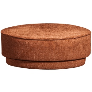Taburet rotund maro ruginiu din textil 80 cm Pearl XL Woood
