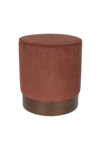 Taburet rotund rosu din textil 41 cm Bellevue Dutchbone
