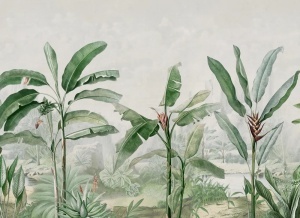 Tapet verde din hartie Tropical Palms Rebel Walls