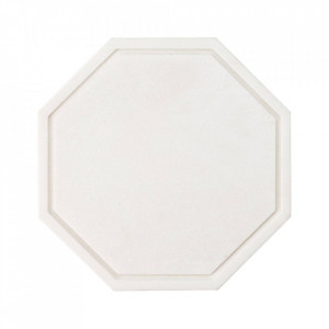 Tocator octagonal alb din marmura 25x25 cm Wonder Bolia