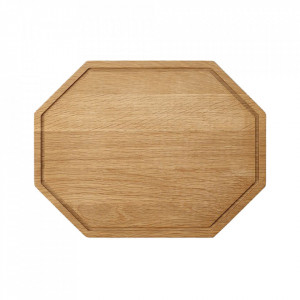 Tocator octagonal maro din lemn 25x32,5 cm Wonder Bolia