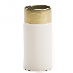 Vaza alba/aurie din ceramica 24 cm Ansell Thai Natura