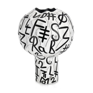 Vaza decorativa alba din metal 43 cm Raini Bizzotto