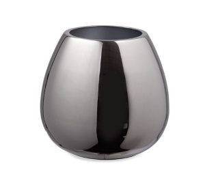 Vaza decorativa argintie din metal 18 cm Mythri Bizzotto
