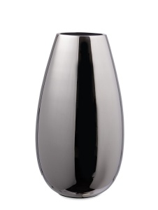 Vaza decorativa argintie din metal 31 cm Mythri Bizzotto