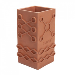 Vaza decorativa maro teracota din ciment 25 cm Graphic Zuiver
