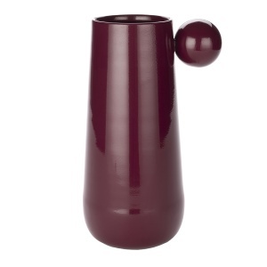 Vaza decorativa rosu bordo din metal 30 cm Dot Dutchbone