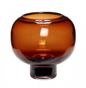 Vaza maro chihlimbar din sticla 16 cm Jim Hubsch