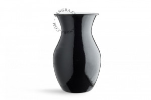 Vaza neagra din email 24 cm Eve Zangra