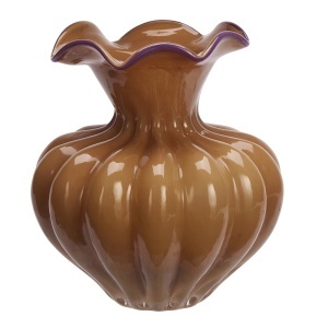 Vaza portocalie/lila din sticla 24 cm Bonita Madam Stoltz