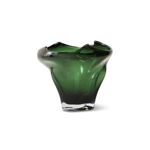Vaza verde din sticla 20 cm Folded HKliving