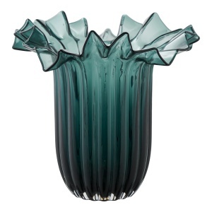 Vaza verde din sticla 30 cm Isia House Nordic