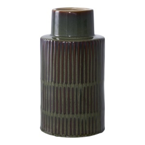 Vaza verde/maro din ceramica 30 cm Locky House Nordic
