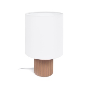 Veioza alba/maro din ceramica 28 cm Eshe Kave Home