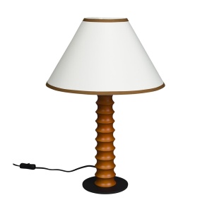 Veioza alba/maro din lemn 64 cm Horace Dutchbone