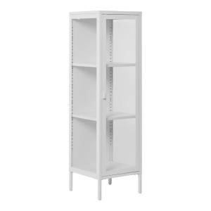 Vitrina alba din metal 140 cm Brisbane Slim House Nordic