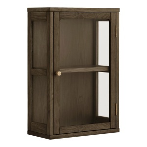 Vitrina de perete din lemn maro inchis 60 cm Zamora Wall House Nordic