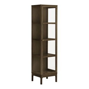 Vitrina din lemn maro inchis 180 cm Zamora House Nordic