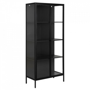 Vitrina din metal negru 180 cm Newcastle Matt Quiet Object