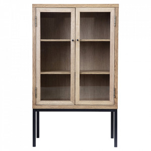 Vitrina maro din sticla si lemn de frasin 150 cm Harmony S House Doctor